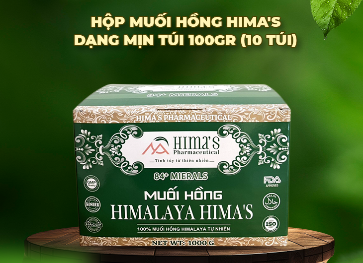 TĐL - [1 hộp] Muối Hồng Himalaya Hima's Túi 100gr (10 Túi) 