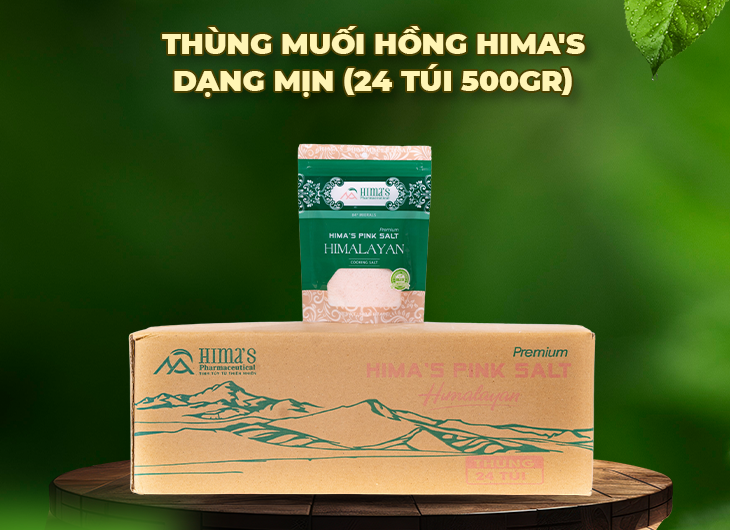 ĐL - [1 THÙNG/24 túi 500gr/120 túi 100gr] Muối Hồng Himalaya Hima's Mịn/Hạt