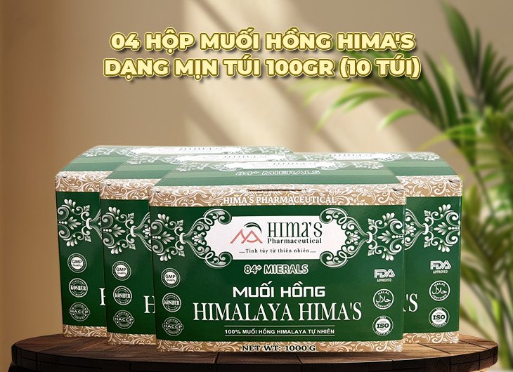 TĐL - [4 hộp] Muối Hồng Himalaya Hima's Túi 100gr (10 Túi) 