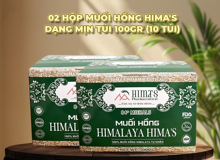 TĐL - [2 hộp] Muối Hồng Himalaya Hima's Túi 100gr (10 Túi) 